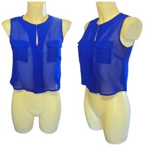 Charlotte Russe Royal Blue Sheer Crop Top
